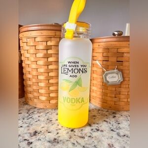 HANDMADE by me. Glass 16 oz bottle with screw on plastic cap.